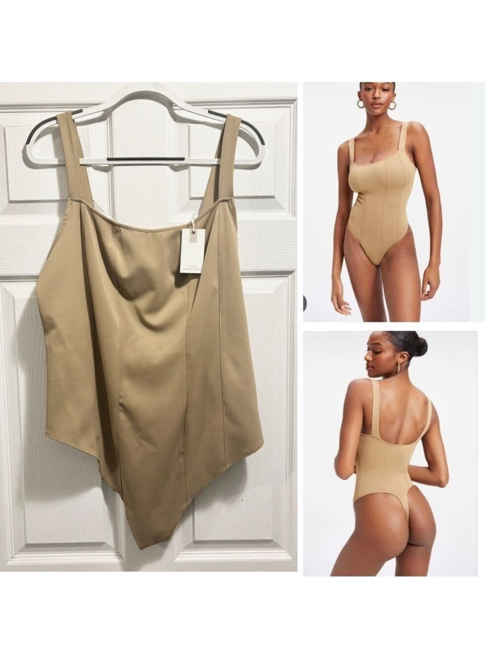 NWT Good American Scuba Contour Bodysuit Modern Pecan Tan Size 7 3XL 4XL NEW
